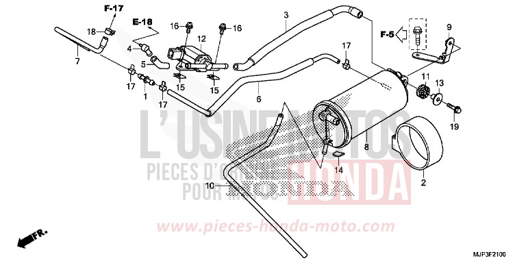 AKTIVKOHLEBEHAELTER von Africa Twin PEARL GLARE WHITE (NHB53H) von 2017